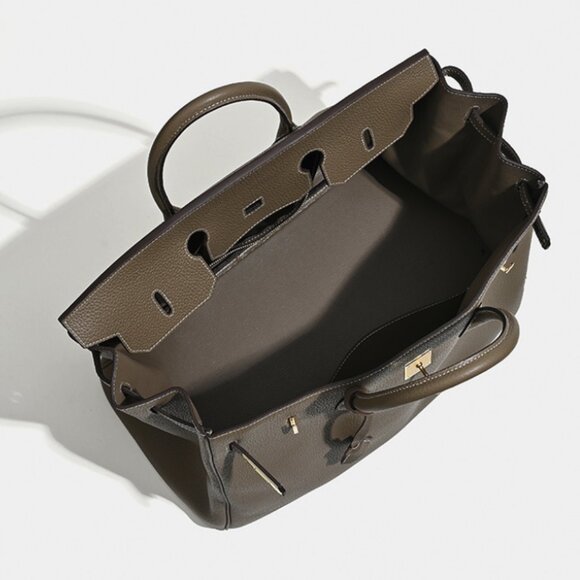 Taupe genuine leather wirkin - Picture 3 of 8